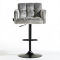 Obrotowy hoker barowy szary/czarny z regulacją wysokości 72 × 62 × 86–103 cm