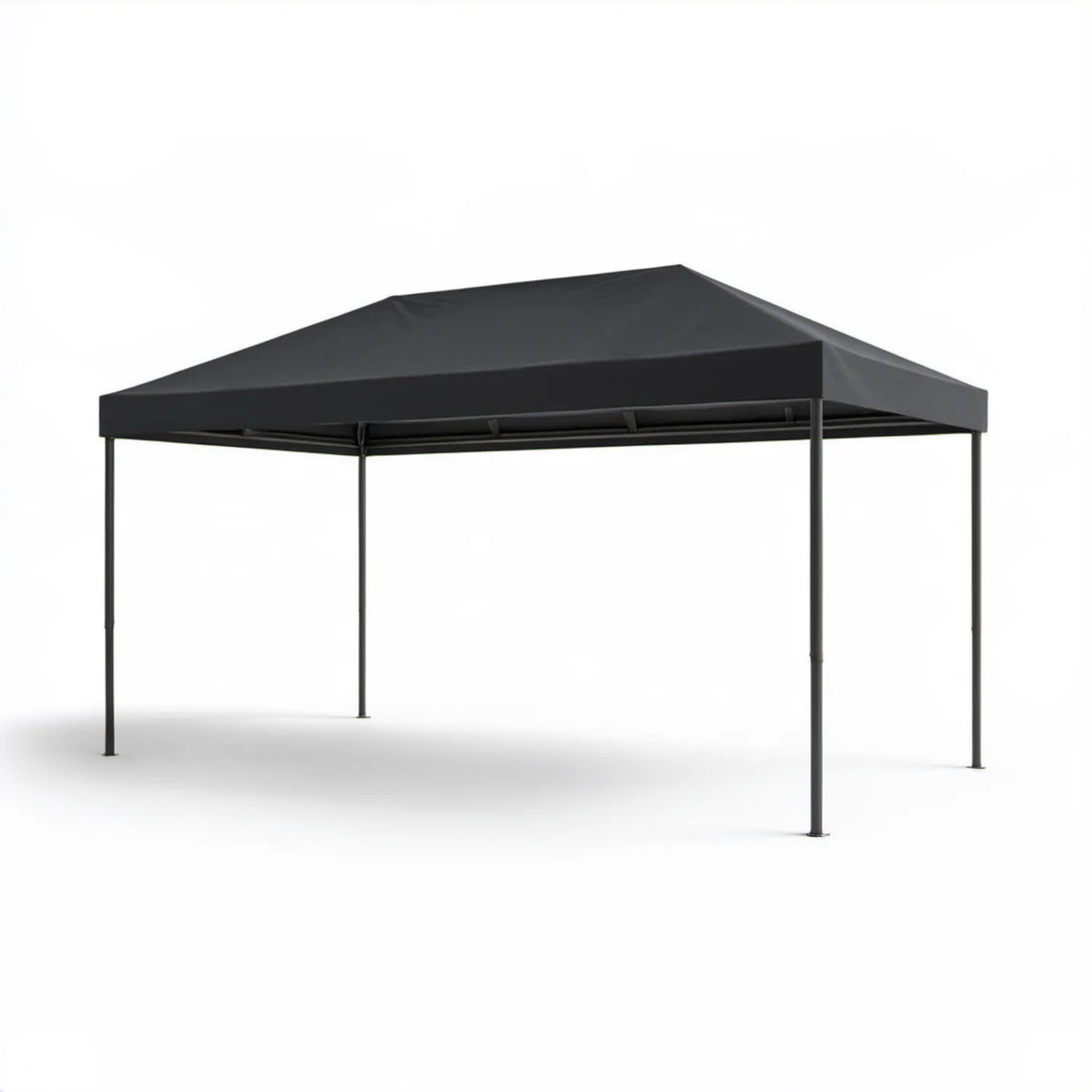 Czarna altana ogrodowa 300 x 300 x 250 cm ze stali i poliestru